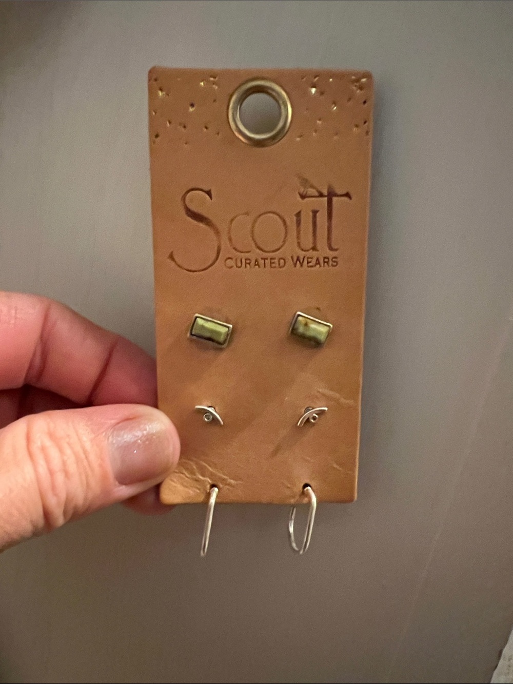 Scout Olive and Silver Trio Earring Set